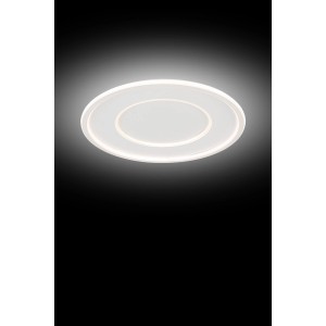 Plafoniera LED t.b.t. bianca e rotonda per soffitto.