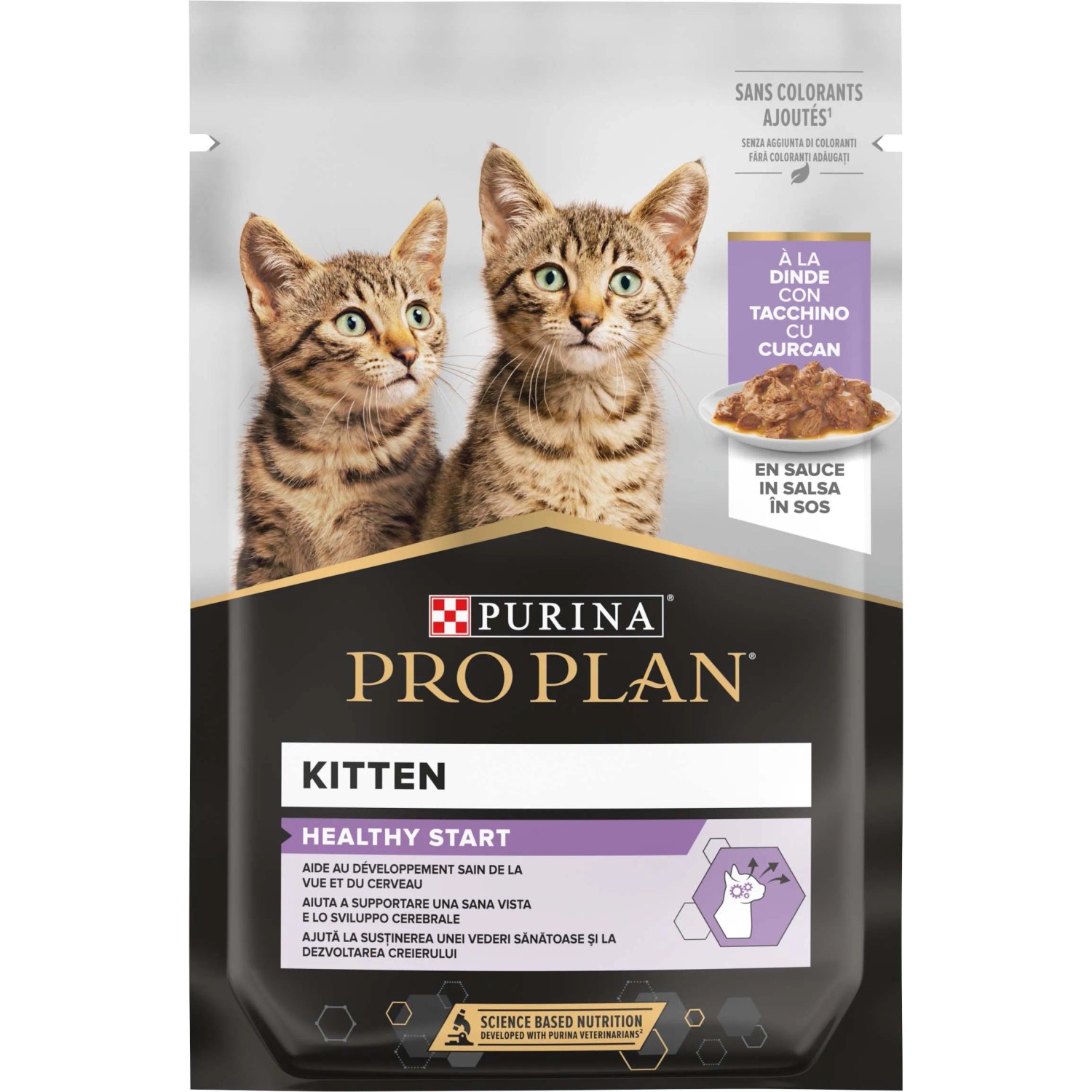 Purina Pro Plan Kitten cibo umido per gatti con tacchino.