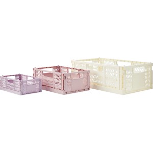 Set di 3 scatole pieghevoli "Under The Sea" nei toni del rosa e del bianco sporco.