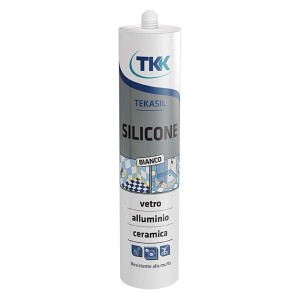 Cartuccia di silicone bianca di TKK per vetro, alluminio e ceramica.