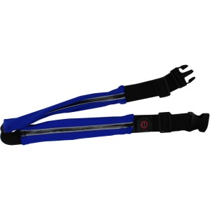 Marsupio blu con zip e cinturino nero per giardinaggio e tempo libero.