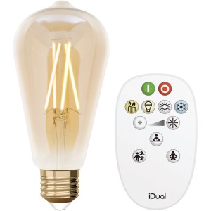 Lampadina smart t.b.t. con telecomando. Design vintage, luce calda.