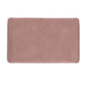 Tappeto da bagno t.b.t. rettangolare rosa con superficie morbida.