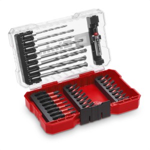 Einhell Impact Bit Set M-Case, set da 33 pezzi con inserti, punte per pietra e scatola.