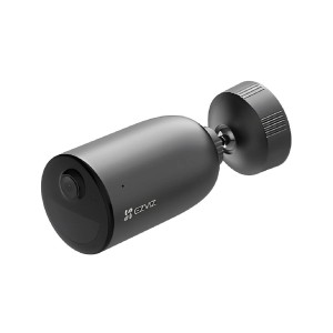 Telecamera di sicurezza wireless per esterni Ezviz EB3 con batteria, resistente alle intemperie e con supporto.