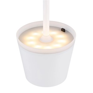 Globo lampada solare, 41 cm, bianco opaco. Luce da esterno con luci LED e batteria.