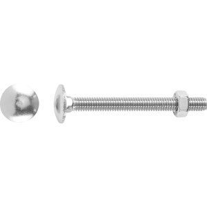 Bullone a testa tonda LUX M8 x 80 mm, acciaio inox, con dado, ideale per costruzioni pesanti.