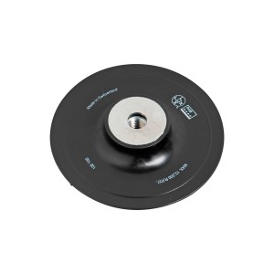 Platorello di supporto nero LUX per dischi abrasivi, diametro 125 mm, con filettatura M14 per smerigliatrici angolari.