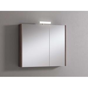 Specchiera t.b.t. con illuminazione, effetto legno