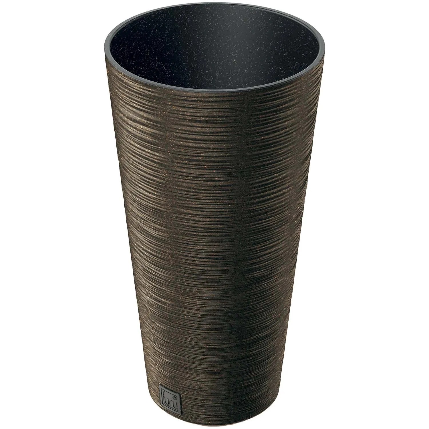 Vaso Per Piante Quadrato Furu ECO WOOD - 20x20x38 Cm, Colore Caffè, 11 Litri, Plastica E Legno 33%, Per Interni/Esterni - 2