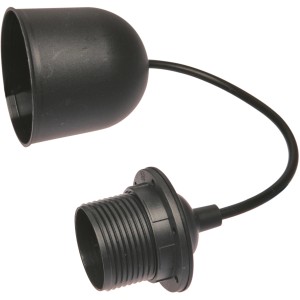 Portalampada nera t.b.t. con attacco e rosone.