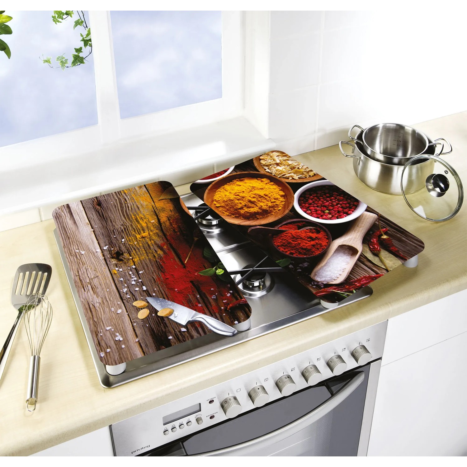 Set di 2 coprifornelli Wenko spezie su piano cottura, multicolore.