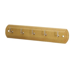 Appendiabiti in legno con 5 ganci per montaggio a parete.