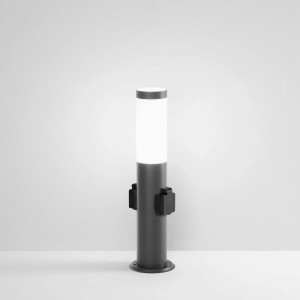 Paletto LED da esterno Intec Tokyo in acciaio inox antracite h 45 cm