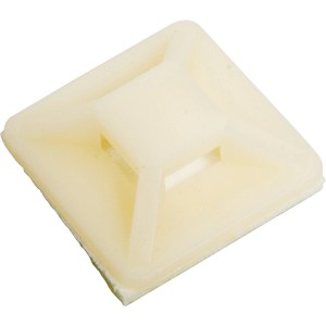 Base adesiva bianca OBI, 19x19mm, per montaggio fascette. Confezione da 50.