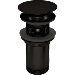 Piletta universale tonda Click-Clack per lavabo e bidet nera