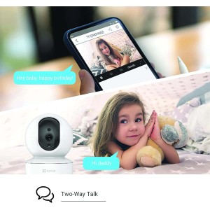 Telecamera di videosorveglianza domestica con comunicazione bidirezionale.