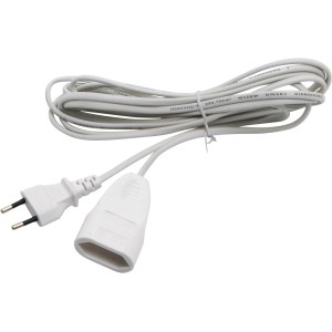 Prolunga Euro bianca, 3 m di lunghezza, per uso interno.