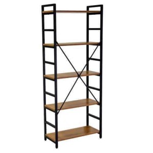 Scaffale in metallo e legno Achille 5 piani 60x28x151 cm