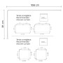 Disegno tecnico di un asta per tenda doccia t.b.t con dimensioni e dimensioni consigliate per la tenda doccia.