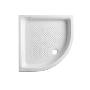 Piatto doccia semicircolare in ceramica Polo 80x80 cm bianco