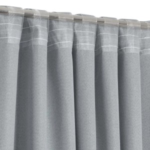 Tenda oscurante Warren con arricciatura e passanti nascosti 140x280 cm grigio