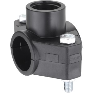 Collare di presa nero per irrigazione interrata.