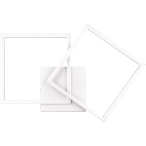 Moderna plafoniera a LED color titanio Trail con elementi quadrati orientabili (44,6 x 39,6 cm).