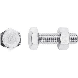 Vite per metallo LUX M8 zincata con dado, filettatura completa, set da 8 per costruzioni pesanti.