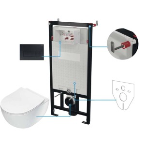 Set WC sospeso Artemides 6 in 1 nero