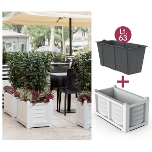 Fioriera da esterno t.b.t., grigia e bianca.