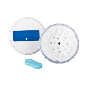 Illuminazione bordo piscina t.b.t. con telecomando, luce bianca rotonda.