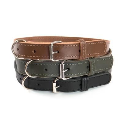 Collare in pelle classic nero Small