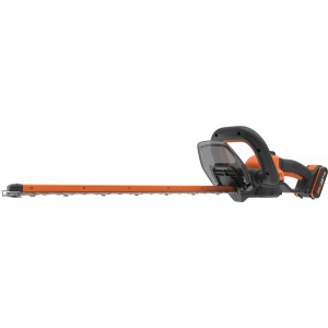 Tagliasiepi a batteria Worx WG264E 20 V con lama arancione e manico nero.