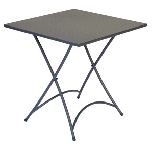 Tavolo da giardino quadrato antracite con telaio pieghevole.