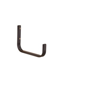 Gancio a muro nero t.b.t. per il fissaggio a parete.