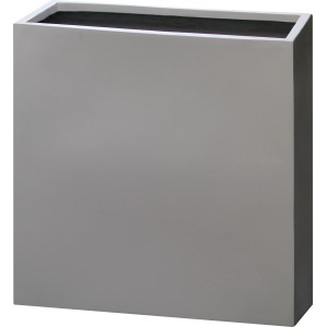 Vaso per piante rettangolare grigio per giardino o terrazza.