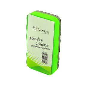 Cancellino magnetico verde per lavagna.