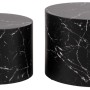 Set di 2 tavolini da salotto in legno Motrik effetto marmo nero tondo h40 cm_3