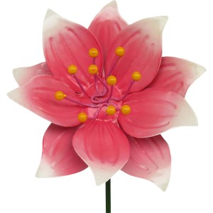 Dalia decorativa da giardino, rosa-viola, 95 cm, in lamiera d'acciaio.