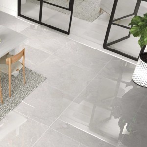 Piastrella gres porcellanato effetto marmo lucido bianco e rett. 1,26 m²
