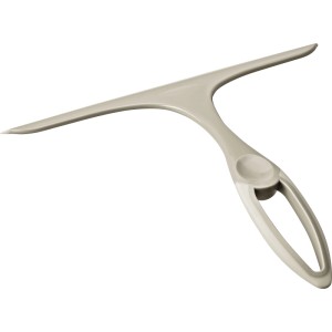 Tergi doccia OBI grigio chiaro, con lama a T in gomma e manico ergonomico con foro per appendere, per pulizia.