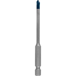 Punta per ceramica Bosch Expert Hard Hex-9, Ø 4 mm, per piastrelle. Corpo grigio, punta blu.