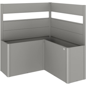 Paravento Biohort Belvedere a L, grigio quarzo metallizzato, accessorio in 2 pezzi per aiuole rialzate.