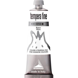 Tubo di colore a tempera bianco di Maimeri, adatto per artisti e hobbisti.