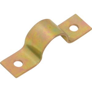 Anello di riscontro giallo zincato, 19x15 mm, per inserimento chiavistello, adatto per uso esterno.