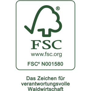 Marchio FSC: simbolo di gestione forestale responsabile.