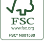 Marchio FSC: simbolo di gestione forestale responsabile.
