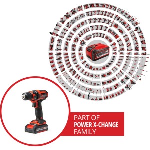 Avvitatore a batteria Einhell TC-CD 18/35 Li con batteria, parte della famiglia Power X-Change.