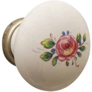 Pomello per mobili in ceramica con motivo a rosa, categoria maniglie e pomelli per mobili.